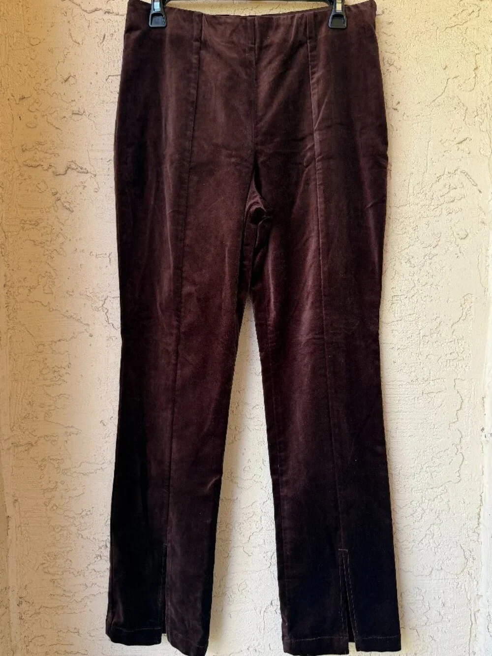 Maeve Velvet Front Split Skinny Pants S Brown High-Rise - Picture 2 of 5
